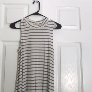 White and black stripped dress